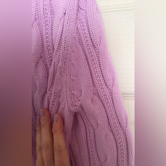 Lands’ End Lavender Cable Knit Sweater - Picture 8 of 9